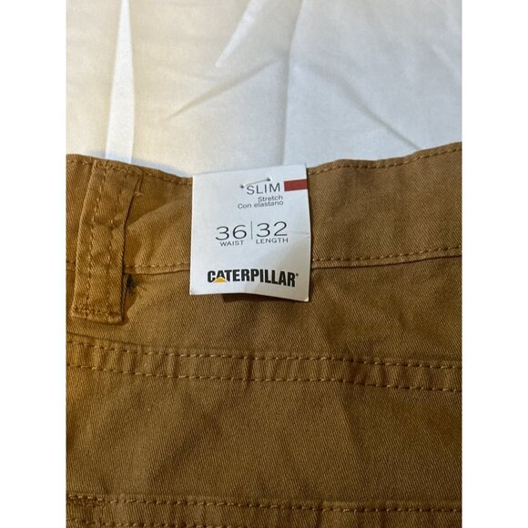 Caterpillar Workwear Pants Slim Fit Brown Everyday Comfort, Size 32x32, NWT - Picture 5 of 6